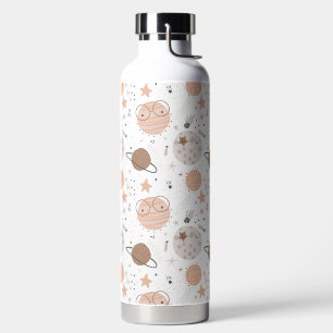 Cute Doodle Planet Pattern Water Bottle