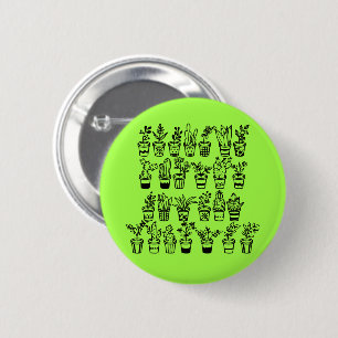 Cute Doodle Plants in Pots 6 Cm Round Badge