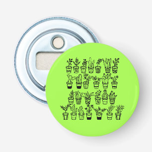 Cute Doodle Plants in Pots Bottle Opener