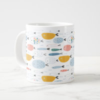Cute Doodle School of Fish Pattern