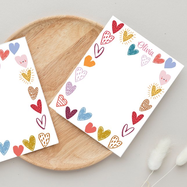 Cute Doodle Scribble Hearts Frame Notepad (Creator Uploaded)