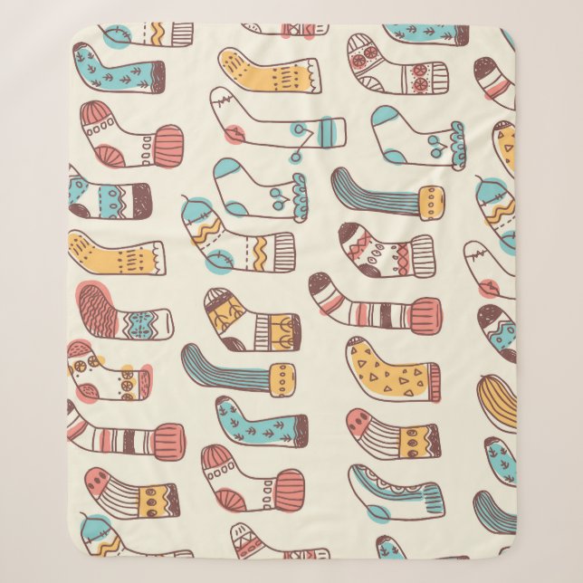 Cute Doodle Socks: Scandinavian Simplicity. Sherpa Blanket (Front)