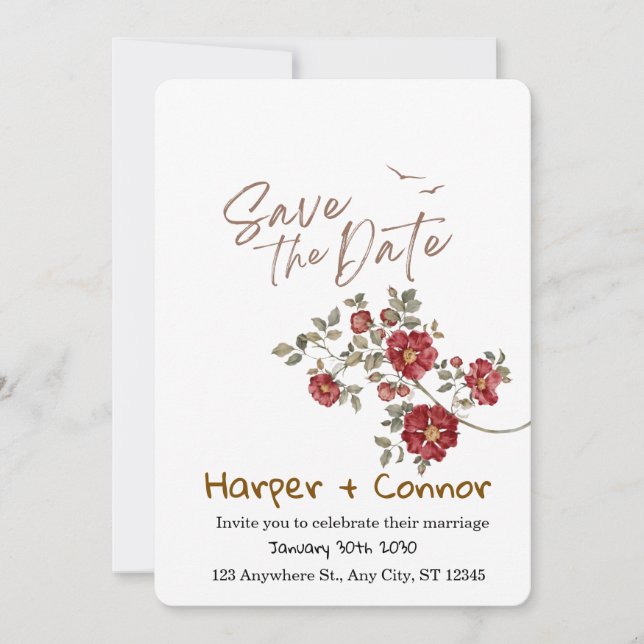 Cute Doodle Wedding Save the Date Invitation (Front)