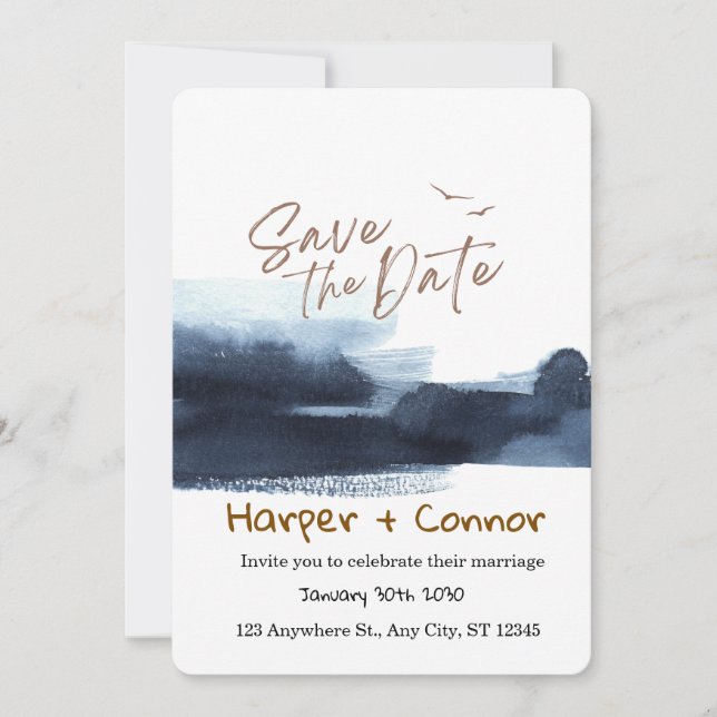 Cute Doodle Wedding Save the Date Invitation (Front)