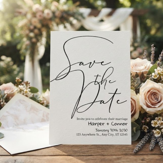 Cute Doodle Wedding Save the Date Invitation (Creator Uploaded)