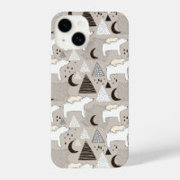 Cute Doodle Woodland Bear Pattern