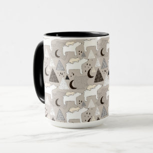 Cute Doodle Woodland Bear Pattern Mug