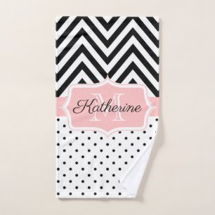 Cute Dots and Chevron Bath Towel Set