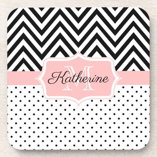Cute Dots and Chevron Coaster (Front)