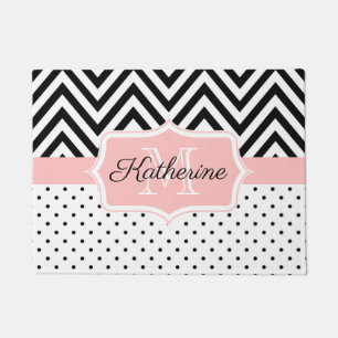 Cute Dots and Chevron Doormat