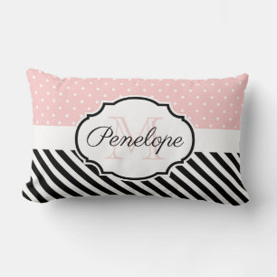Cute Dots and Stripes Lumbar Cushion