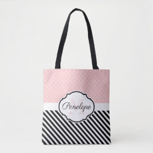 Cute Dots and Stripes Tote Bag