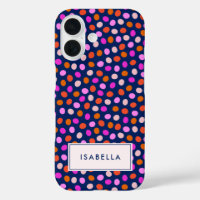 Cute Dots Spots Bright Blue Purple Personalised