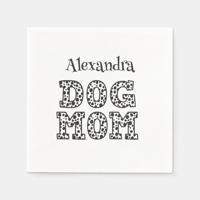 Cute Dotted Dog Mum  Napkin (Front)