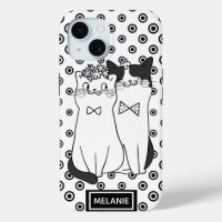 Cute Dotty Cats in Love Personalised