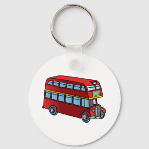 Cute Double Decker Bus Key Ring