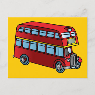 Cute Double Decker Bus Postcard