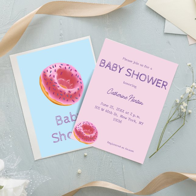 Cute Doughnut Baby Shower Invitation (Creator Uploaded)