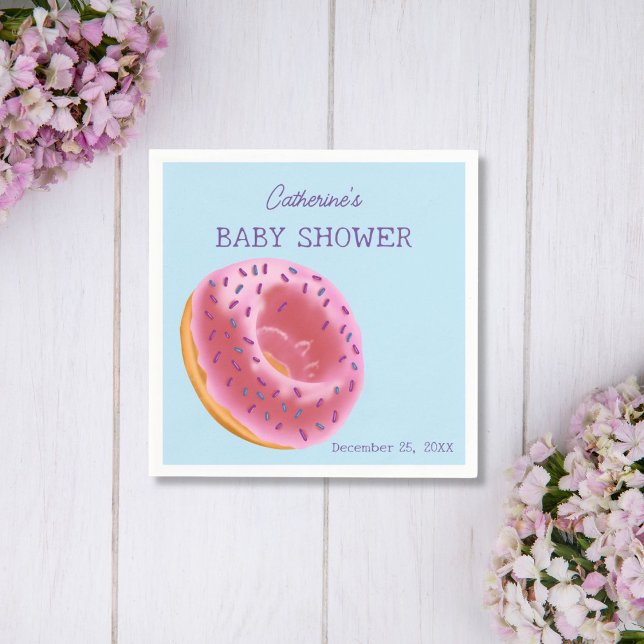 Cute Doughnut Baby Shower Napkin (Creator Uploaded)