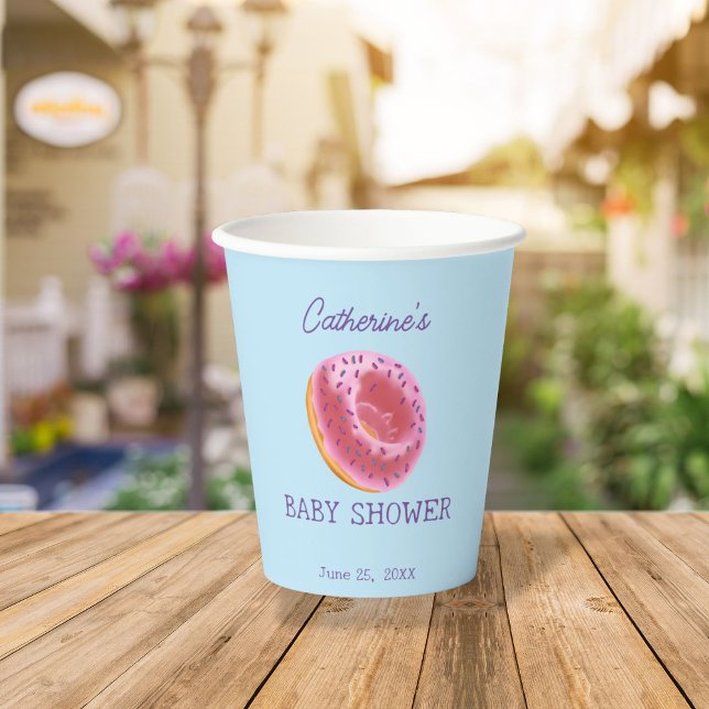 Cute Doughnut Baby Shower Paper Cups (Creator Uploaded)