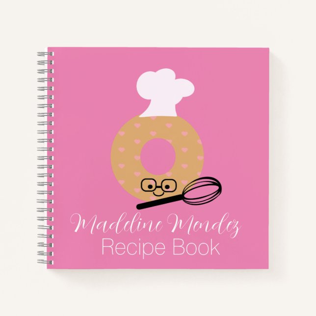 Cute Doughnut Baker Recipe Kids Notebook (Front)