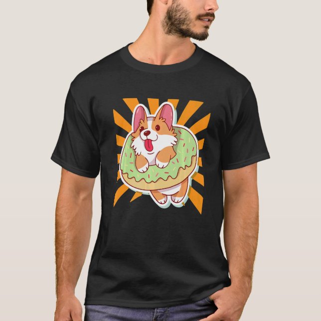 Cute Doughnut Corgi   T-Shirt (Front)