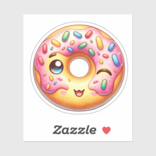 Cute Doughnut Custom-Cut Vinyl Stickers