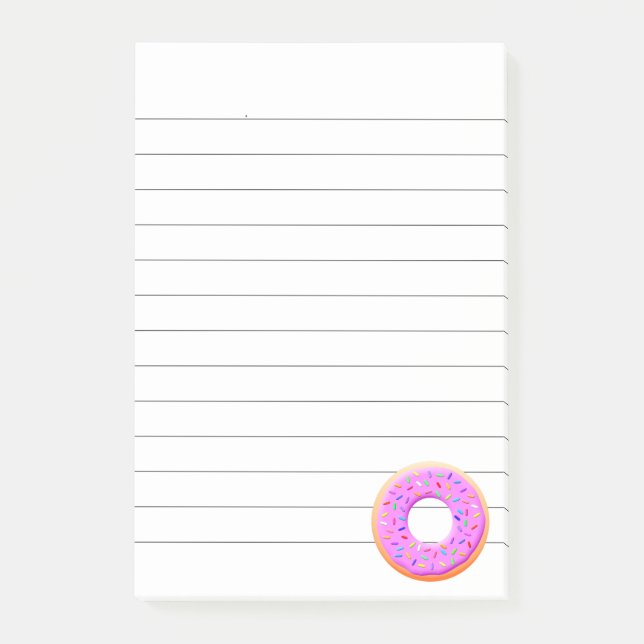 Cute Doughnut Drawing With Sprinkles Post-it Notes (Front)