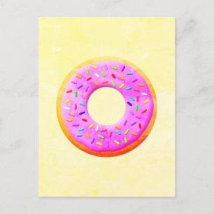 Cute Doughnut Drawing With Sprinkles Postcard