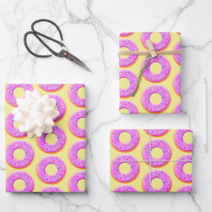 Cute Doughnut Drawing With Sprinkles Wrapping Paper Sheet