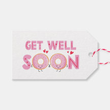 Cute Doughnut Get Well Gift Tag