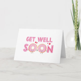 Cute Doughnut Get Well Soon Card - Dough-Nut Worry