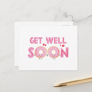Cute Doughnut Get Well Soon Postcard