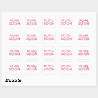 Cute Doughnut Get Well Soon  Square Sticker