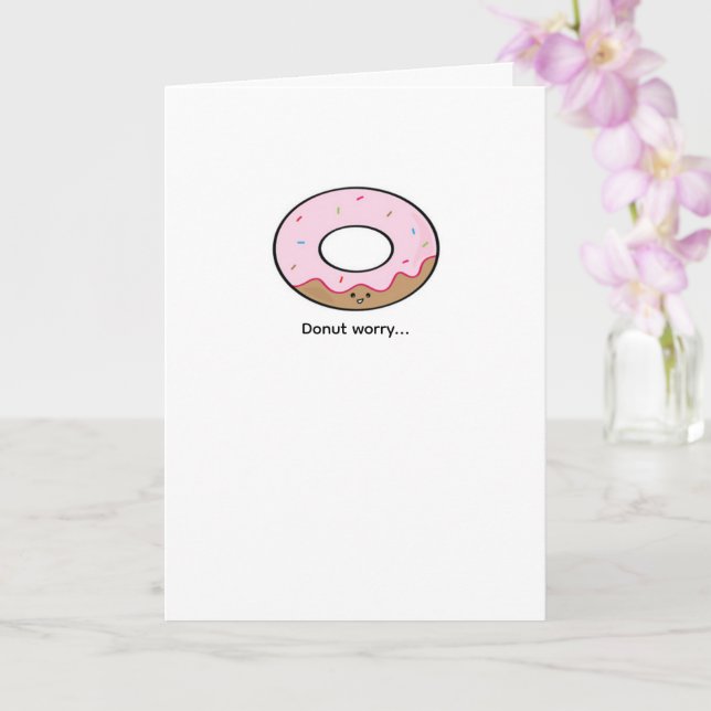 Cute Doughnut Illustration | Kawaii Food Art Card (Orchid)