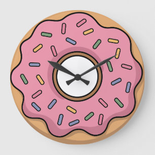 Cute Doughnut   Kids Large Clock