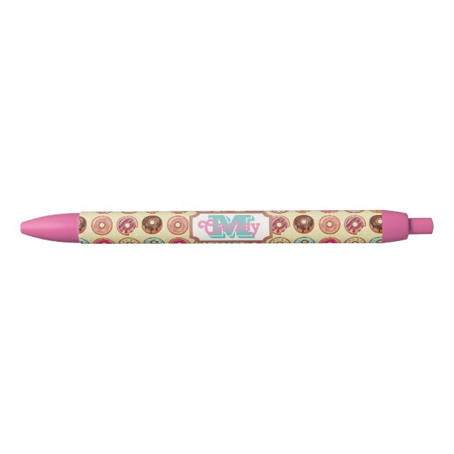 Cute Doughnut Pattern Black Ink Pen (Front)
