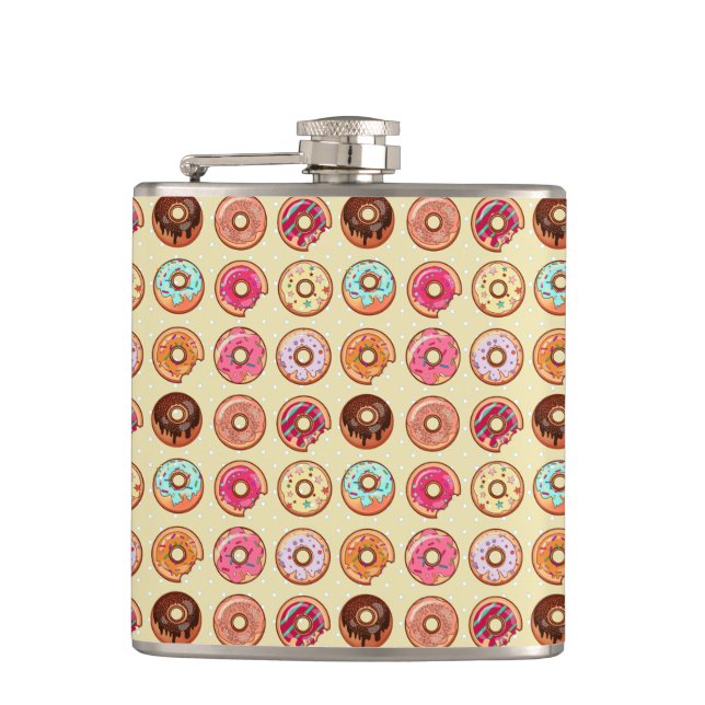 Cute Doughnut Pattern Hip Flask (Front)