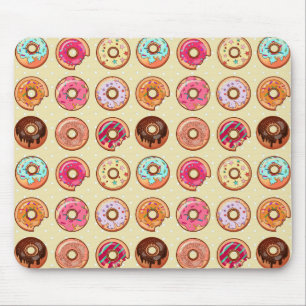 Cute Doughnut Pattern Mouse Pad