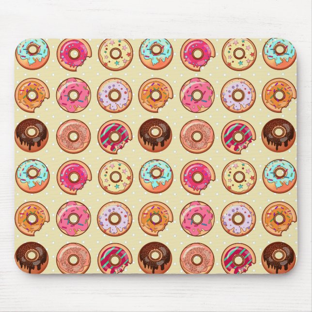 Cute Doughnut Pattern Mouse Pad (Front)