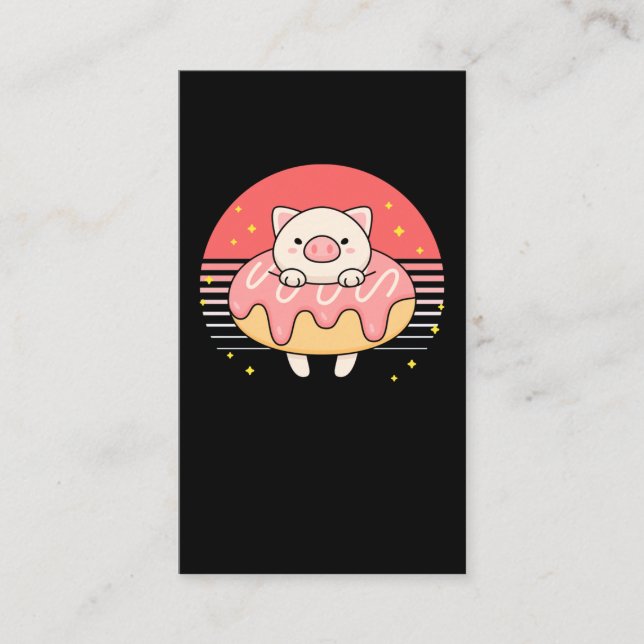 Cute Doughnut Pig Lover Business Card (Front)