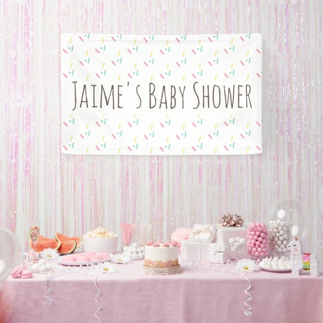 Cute Doughnut Sprinkles Baby Shower Banner (Party)