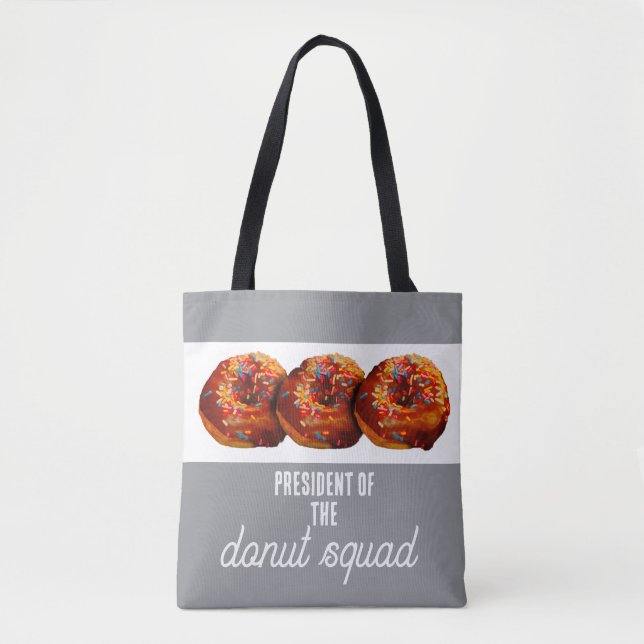Cute Doughnut Squad Doughnuts With Sprinkles On Gr Tote Bag (Front)