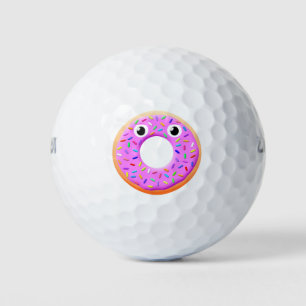 Cute Doughnut With Eyes And Sprinkles Drawing Golf Balls