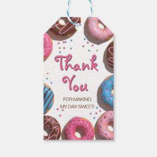 cute doughnuts 1st birthday  gift tags