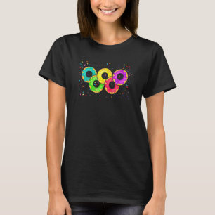 Cute Doughnuts In The Shape Olympic Symbol For Dou T-Shirt