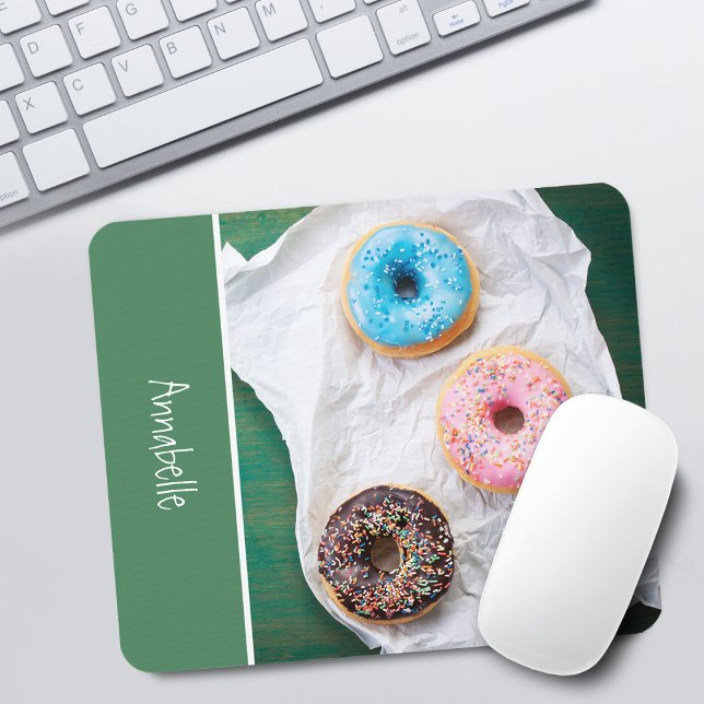 Cute Doughnuts Personalised School Mouse Pad (Cute Colorful Donuts Personalized Mouse Pad)