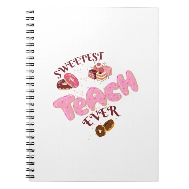 Cute doughnuts  teachers spiral notebook (Front)