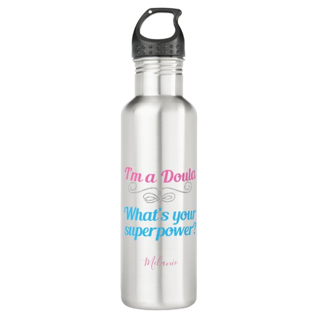 Cute Doula Superhero 710 Ml Water Bottle (Front)