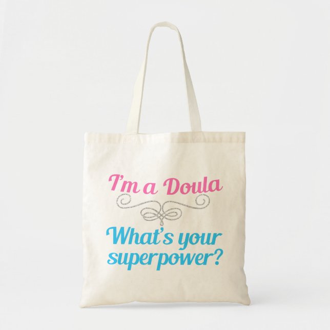 Cute Doula Superhero Tote Bag (Front)